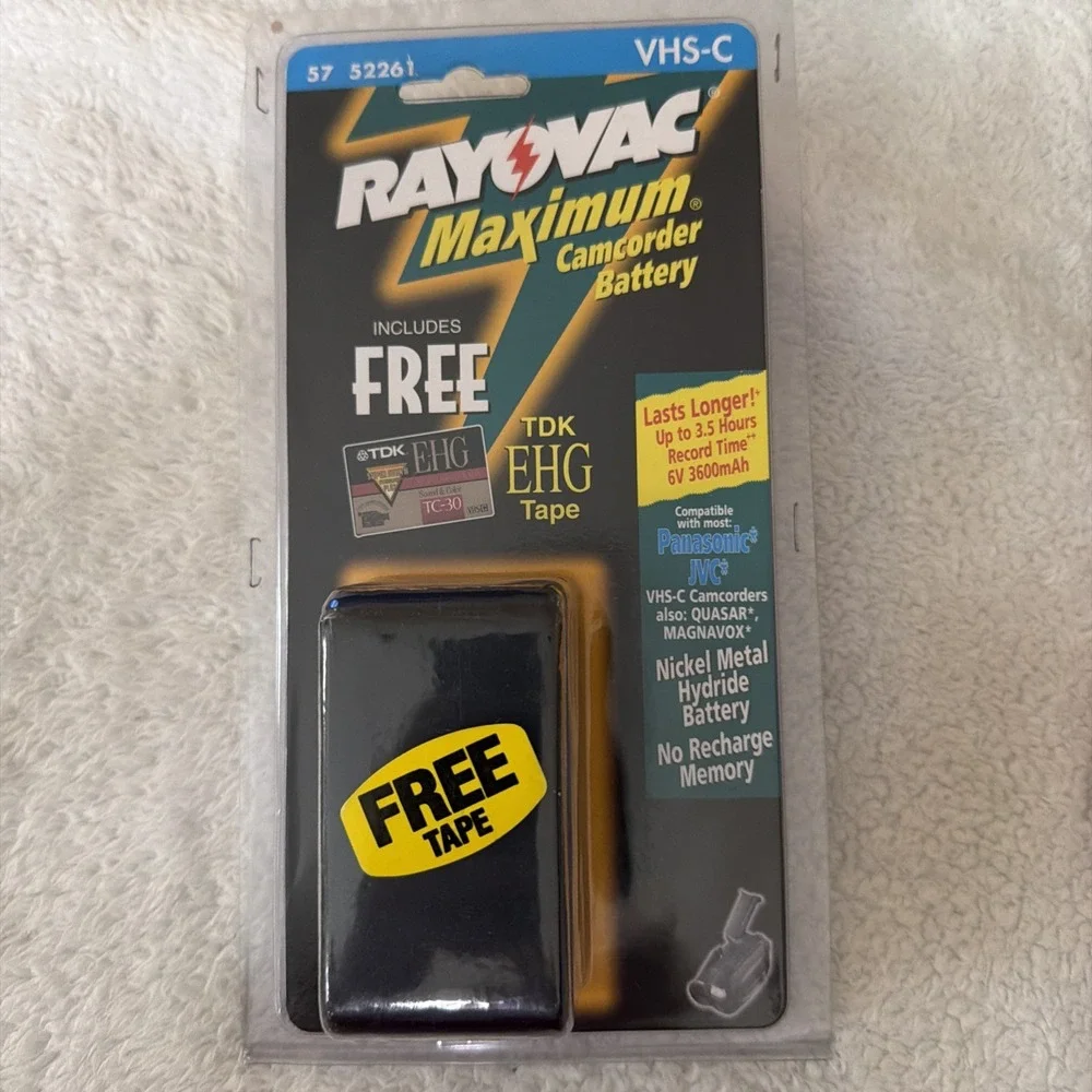 Rayovac Camcorder Battery RV-4019T 6V/3600mAh New Panasonic JVC Qasar Magnavox